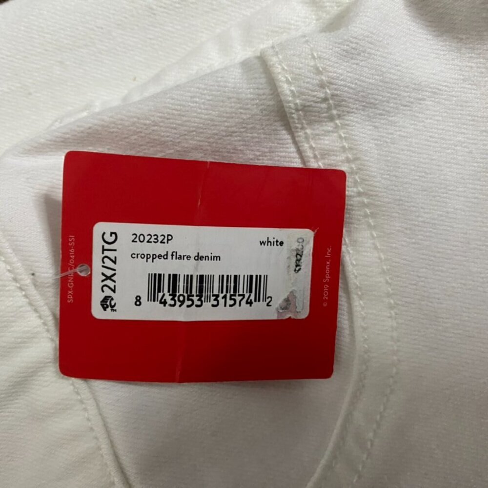 Spanx Cropped flare white pants size 2X women's wide elastic waist NWT - Picture 7 of 9